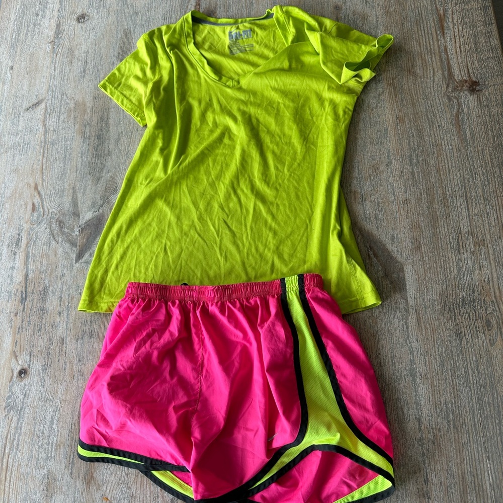 Nike Yellow and Pink Athletic Set (M)